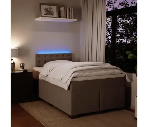 Atsperu Gulta Ar Matraci, Gaiši Pelēka Samts, 120X200 Cm Vidaxl