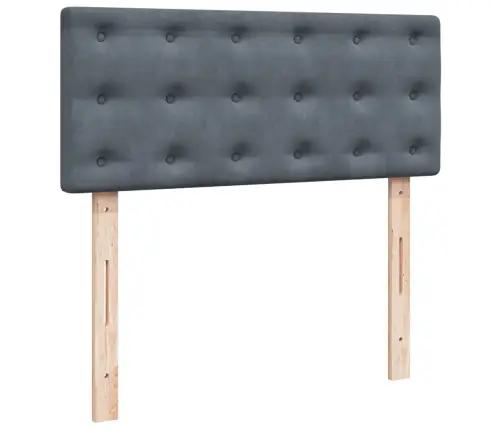 Atsperu Gulta Ar Matraci, Tumši Pelēka Samts, 120X200 Cm Vidaxl