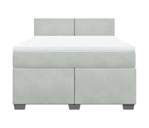 Kontinentaalvoodi Madratsiga, Helehall, 140X190 cm Samet