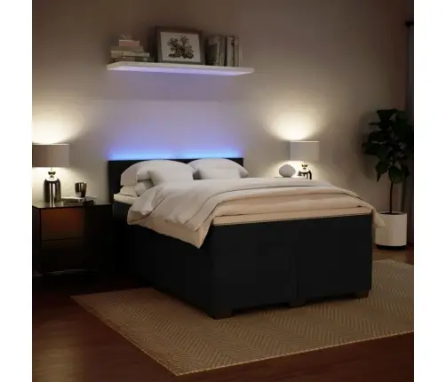 Atsperu Gulta Ar Matraci, Melna Samts, 140X190 Cm Vidaxl