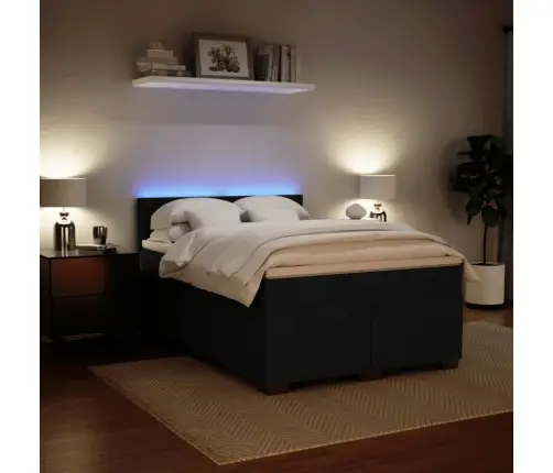 Kontinentaalvoodi Madratsiga,Must, 140X190 cm Samet