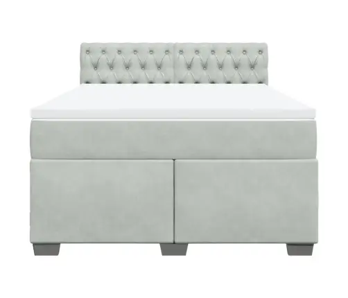 Kontinentaalvoodi Madratsiga, Helehall, 140X190 cm Samet