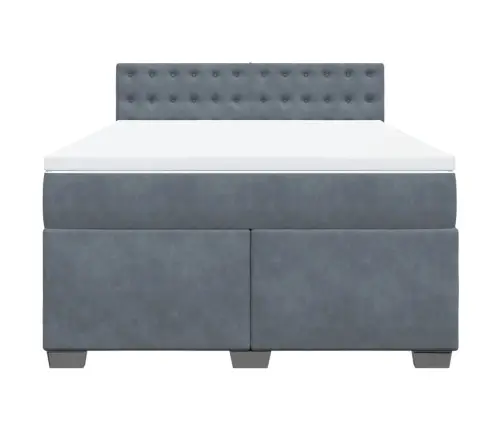 Kontinentaalvoodi Madratsiga,Tumehall, 140X190 cm Samet