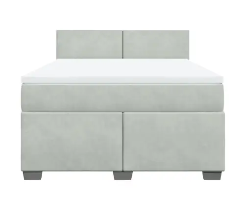 Kontinentaalvoodi Madratsiga, Helehall, 140X200 cm Samet