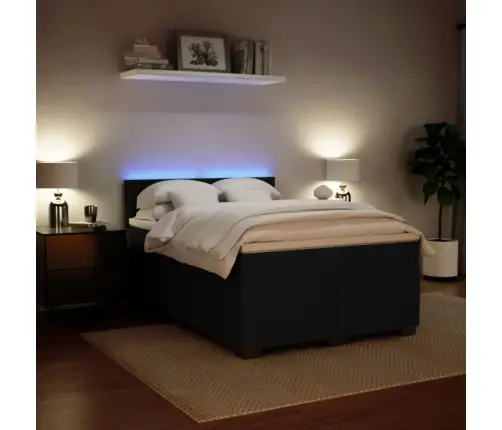 Atsperu Gulta Ar Matraci, Melna Samts, 140X200 Cm Vidaxl