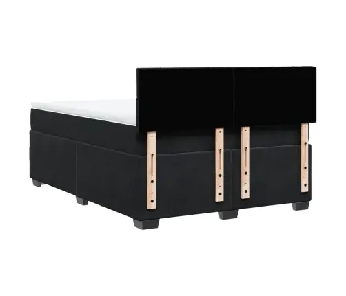 Atsperu Gulta Ar Matraci, Melna Samts, 140X200 Cm Vidaxl