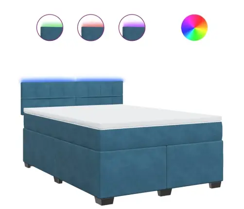 Kontinentaalvoodi Madratsiga, Sinine, 140X200 cm Samet