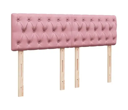 Atsperu Gulta Ar Matraci, Rozā Samts, 140X200 Cm Vidaxl