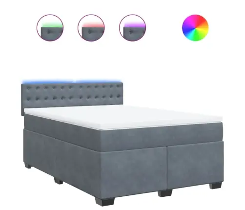 Kontinentaalvoodi Madratsiga, Tumehall, 140X200 cm Samet