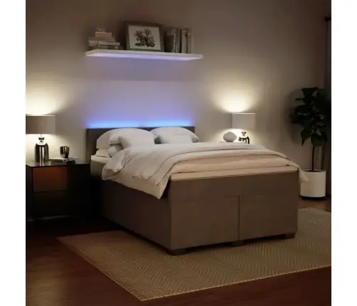 Kontinentaalvoodi Madratsiga, Helehall, 160X200 cm Samet