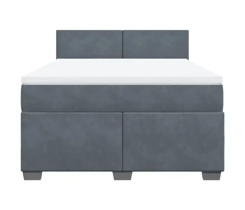 Kontinentaalvoodi Madratsiga, Tumehall, 160X200 cm Samet