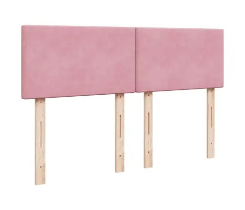 Atsperu Gulta Ar Matraci, Rozā Samts, 160X200 Cm Vidaxl