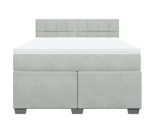 Atsperu Gulta Ar Matraci, Gaiši Pelēka Samts, 160X200 Cm Vidaxl