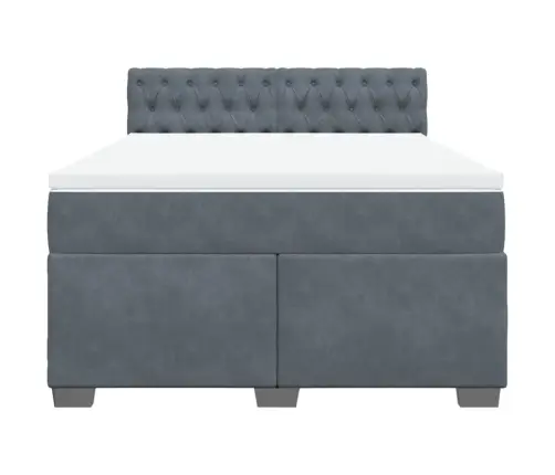 Kontinentaalvoodi Madratsiga, Tumehall, 160X200 cm Samet