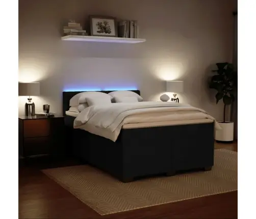 Kontinentaalvoodi Madratsiga, Must, 160X200 cm Samet