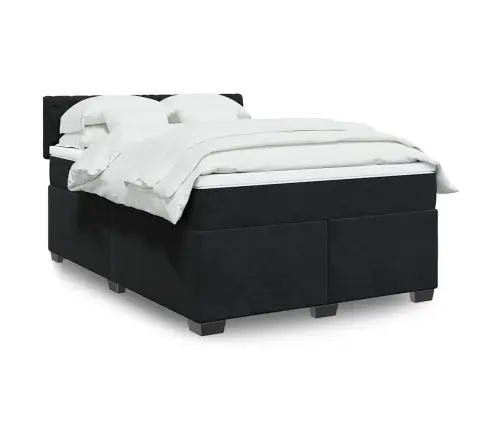 Kontinentaalvoodi Madratsiga, Must, 160X200 cm Samet