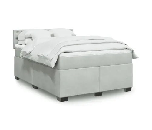 Kontinentaalvoodi Madratsiga, Helehall, 160X200 cm Samet