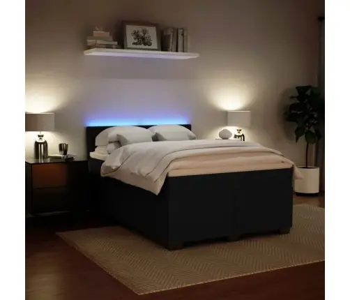 Atsperu Gulta Ar Matraci, Melna Samts, 160X200 Cm Vidaxl