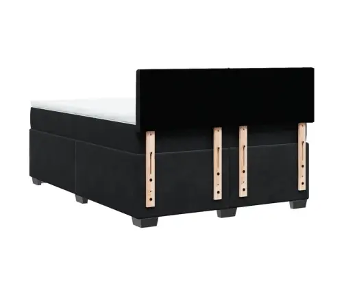 Atsperu Gulta Ar Matraci, Melna Samts, 160X200 Cm Vidaxl