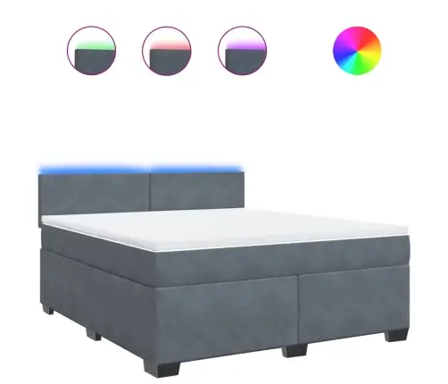 Kontinentaalvoodi Madratsiga, Tumehall, 180X200 cm Samet