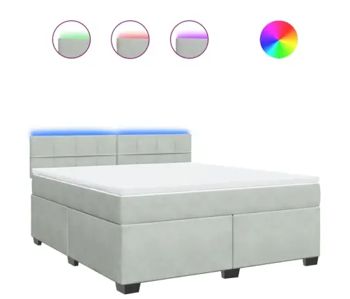 Kontinentaalvoodi Madratsiga, Helehall, 180X200 cm Samet