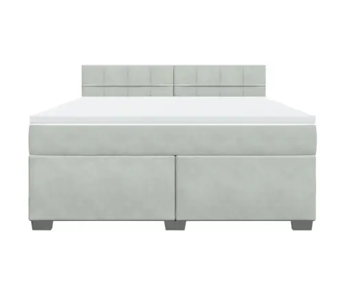 Kontinentaalvoodi Madratsiga, Helehall, 180X200 cm Samet