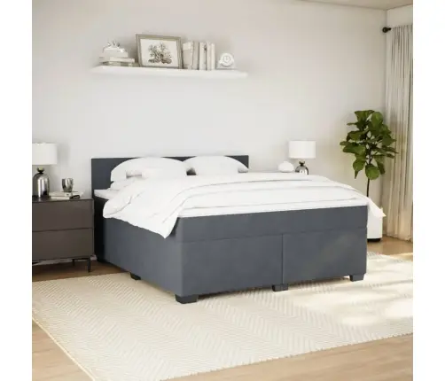 Kontinentaalvoodi Madratsiga, Tumehall, 180X200 cm Samet