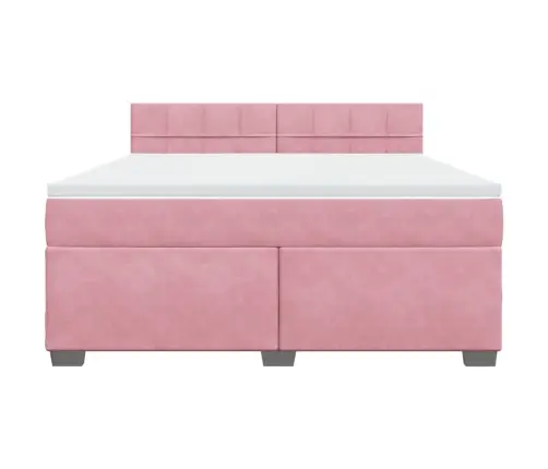 Kontinentaalvoodi Madratsiga, Roosa, 180X200 cm Samet