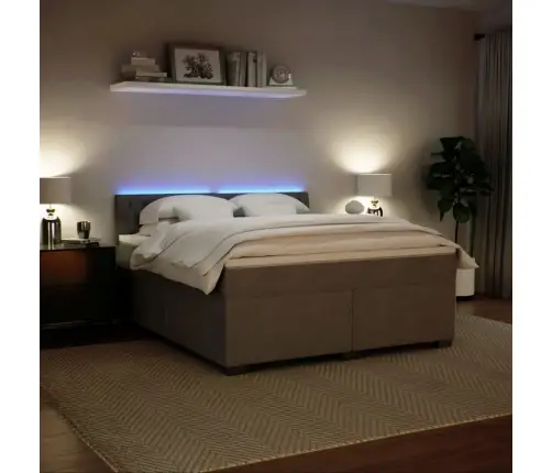 Atsperu Gulta Ar Matraci, Gaiši Pelēka Samts, 180X200 Cm Vidaxl