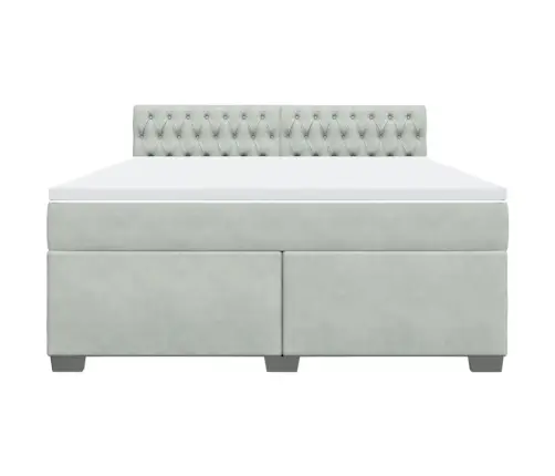 Atsperu Gulta Ar Matraci, Gaiši Pelēka Samts, 180X200 Cm Vidaxl