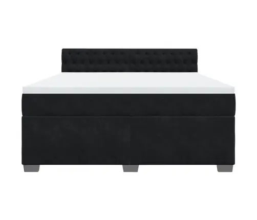 Atsperu Gulta Ar Matraci, Melna Samts, 180X200 Cm Vidaxl