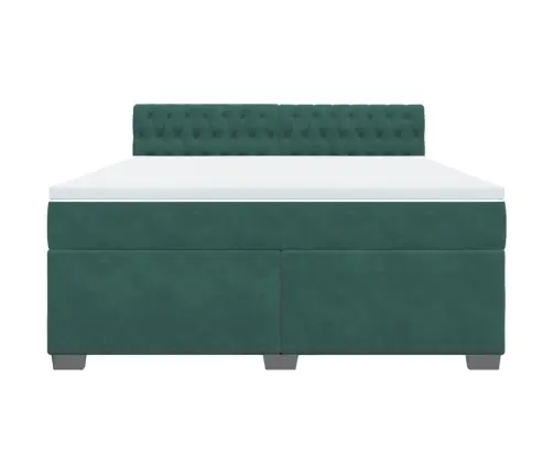 Atsperu Gulta Ar Matraci, Tumši Zaļš Samts, 180X200 Cm Vidaxl