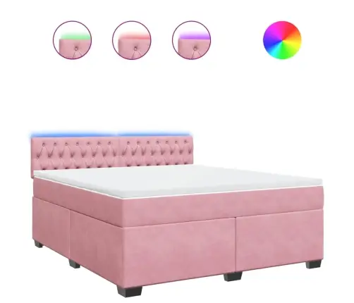 Kontinentaalvoodi Madratsiga, Roosa, 180X200 cm Samet