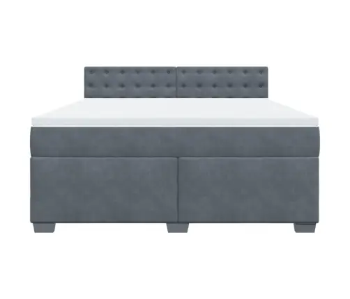 Atsperu Gulta Ar Matraci, Tumši Pelēka Samts, 180X200 Cm Vidaxl