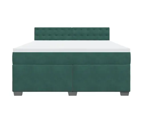 Atsperu Gulta Ar Matraci, Tumši Zaļš Samts, 180X200 Cm Vidaxl