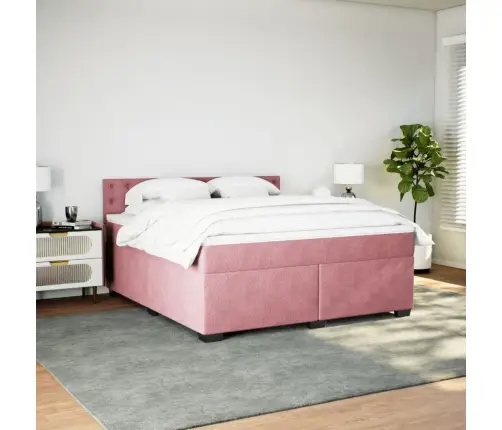 Kontinentaalvoodi Madratsiga, Roosa, 180X200 cm Samet