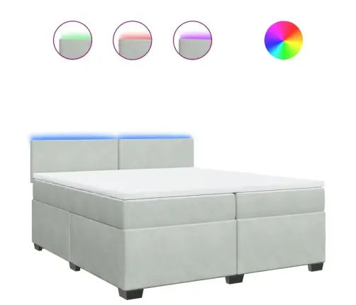 Kontinentaalvoodi Madratsiga, Helehall, 200X200 cm Samet