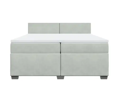 Kontinentaalvoodi Madratsiga, Helehall, 200X200 cm Samet