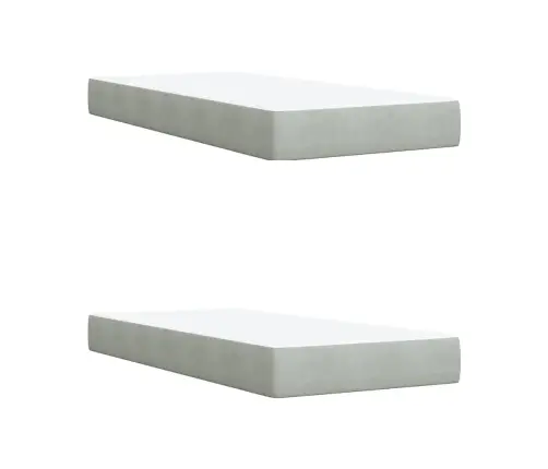 Atsperu Gulta Ar Matraci, Gaiši Pelēka Samts, 200X200 Cm Vidaxl