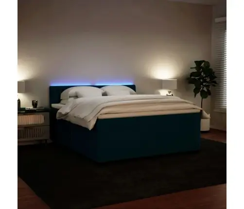 Kontinentaalvoodi Madratsiga, Sinine, 200X200 cm Samet