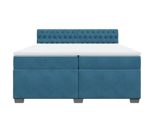 Kontinentaalvoodi Madratsiga, Sinine, 200X200 cm Samet