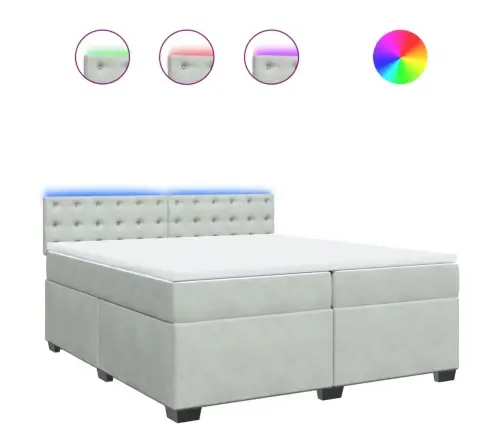 Kontinentaalvoodi Madratsiga, Helehall, 200X200 cm Samet