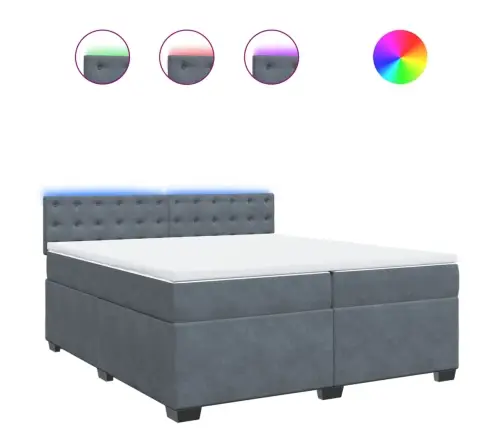 Kontinentaalvoodi Madratsiga, Tumehall, 200X200 cm Samet