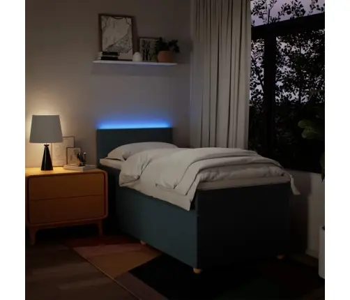 Lova Su Spyruoklėmis Ir Čiužiniu, Mėlyna, 120X200 cm Audinys