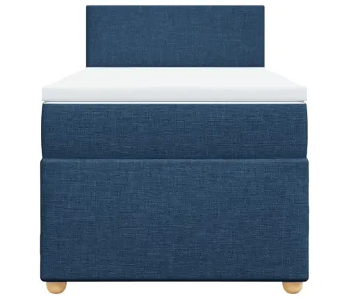 Lova Su Spyruoklėmis Ir Čiužiniu, Mėlyna, 120X200 cm Audinys