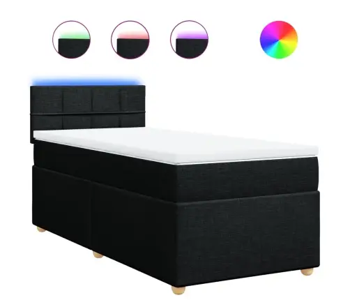 Kontinentaalvoodi Madratsiga, Must, 80X200 cm Kangas