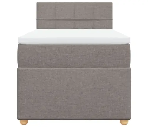 Atsperu Gultas Rāmis Ar Matraci, Pelēkbrūns, 80X200 Cm, Audums Vidaxl