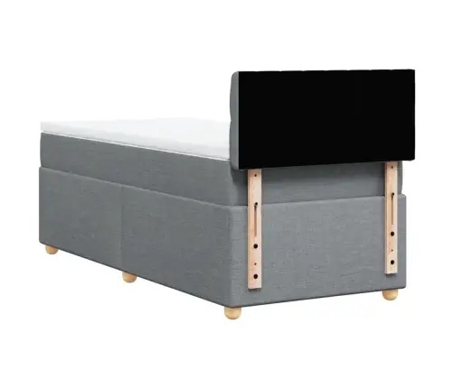 Atsperu Gultas Rāmis Ar Matraci, Gaiši Pelēka Audums, 80X200 Cm Vidaxl