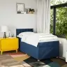 Atsperu Gultas Rāmis Ar Matraci, Zils, 80X200 Cm, Audums Vidaxl