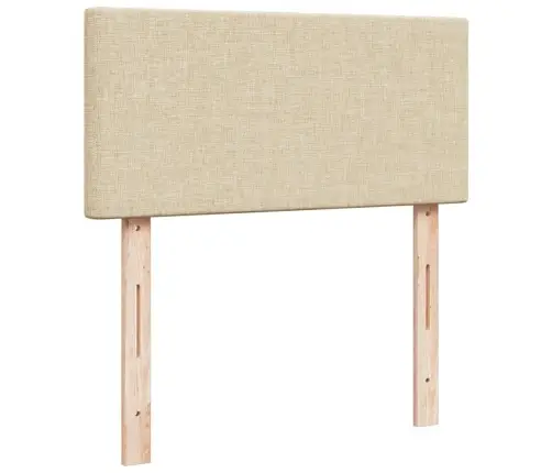 Atsperu Gulta Ar Matraci, Krēmkrāsas, 90X190 Cm, Audums Vidaxl